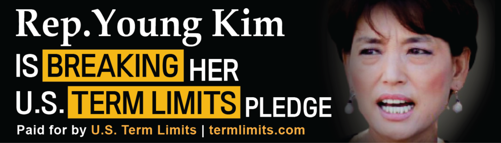 young kim broke her term limits pledge billboard